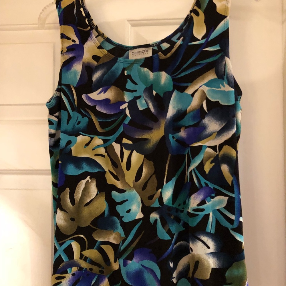Chico’s Tropical Print Tank, Size 2